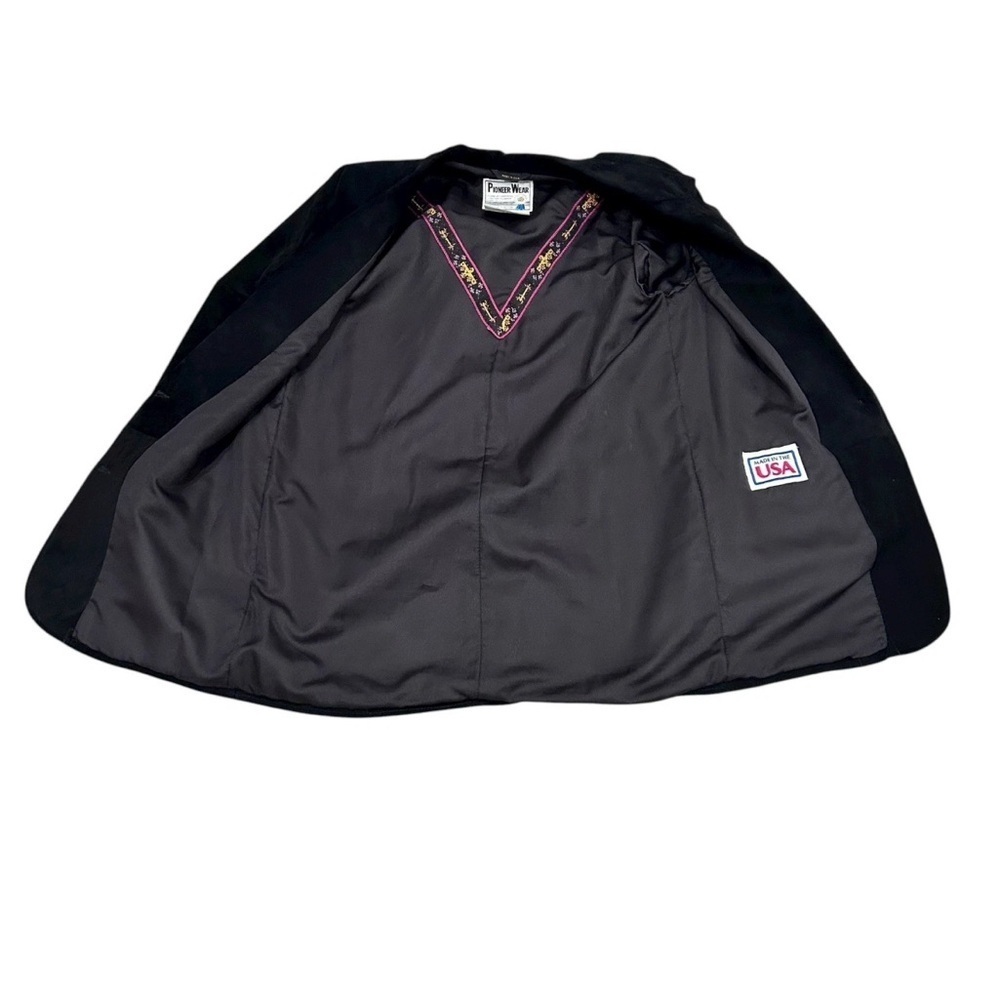 Vintage Pioneer Wear Black Suede Western Blazer Jacket Made in USA Size Small - Picture 4 of 6